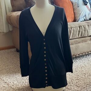 Zenana Outfitters Black Buttoned Cardigan